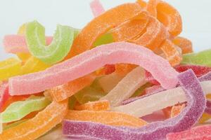 Long Soft Colorful Chewy Sugary Sour Candy Gummy Sweet Assortment , photo