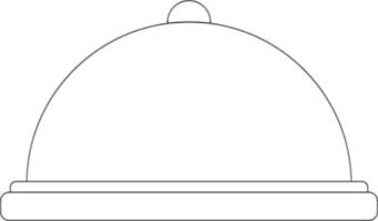 Black line art illustration of a restaurant cloche. vector