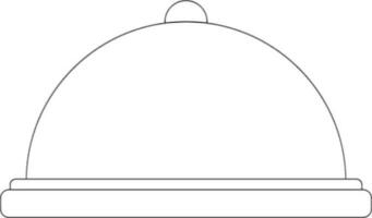 Black line art illustration of a restaurant cloche. vector