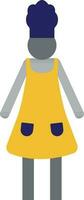 Character of faceless chef standing. vector