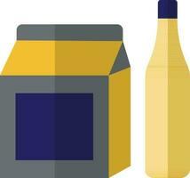 Packet with drinking bottle. vector