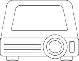 Flat style projector in black line art. vector