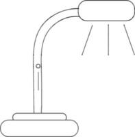 Black line art table lamp. vector