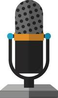 Grey and orange microphone. vector