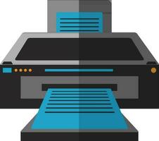 Flat style printer in grey and blue color. vector