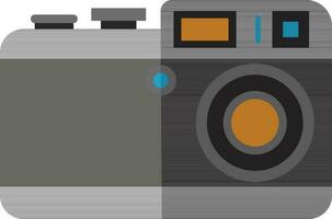 Illustration of a camera in grey and orange color. vector