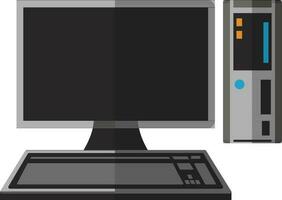 Grey computer and cpu. vector