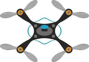 Grey and orange drone camera. vector
