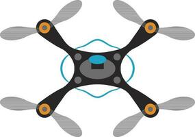 Grey and orange drone camera. vector