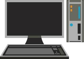 Grey computer and cpu. vector