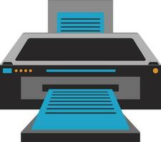 Flat style printer in grey and blue color. vector