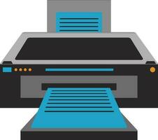 Flat style printer in grey and blue color. vector