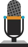 Grey and orange microphone. vector