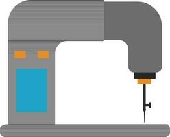 Sewing machine in grey and blue color. vector