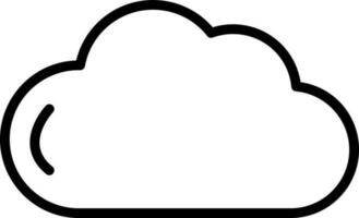 línea Arte ilustración de nube icono en plano estilo. vector