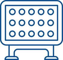 Connect Four Board Game Icon In Thin Line Art. vector