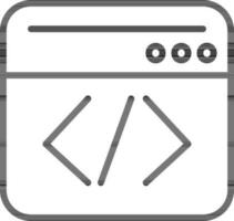 Line Art Illustration of Web Coding or Programming Icon. vector