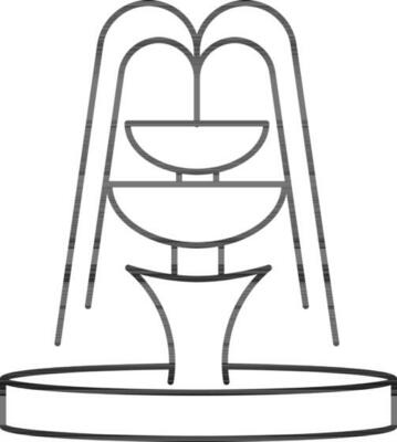 Line Art Illustration of Fountain Icon.