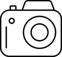 Black Line Art Illustration of Camera Icon. vector