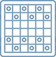 Checkers Game Icon In Blue Line Art. vector