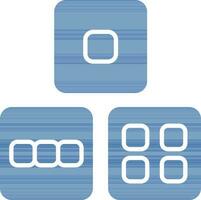 Dice Icon Or Symbol In Blue And White Color. vector