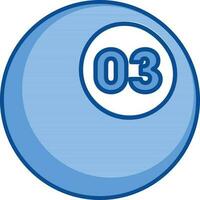 Billiard Ball Icon In Blue And White Color. vector