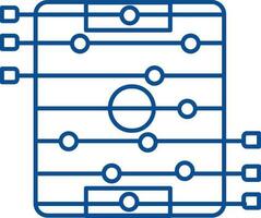 Table Football Icon In Blue Line Art. vector