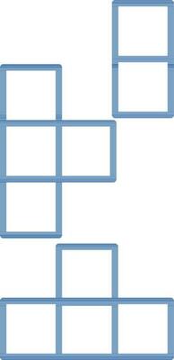 Tetris Icon In Blue Outline.