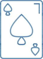 Ace of Spade Card Icon In Thin Line Art. vector