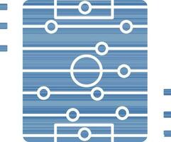 mesa fútbol americano icono en azul y blanco color. vector