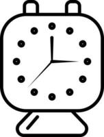 línea Arte ilustración de reloj icono en plano estilo. vector