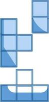 Tetris Icon In Blue And White Color. vector