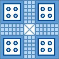 Ludo Icon In Blue And White Color. vector