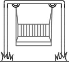 Thin Line Seat Swing Icon in Flat Style. vector