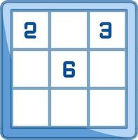 sudoku icono en azul y blanco color. vector