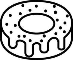 Donut icon in thin line art. vector