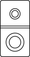 Black line art speaker in flat style. vector