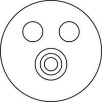 Isolated smiley mask in black line art. vector