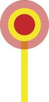 Flat style lollipop in yellow and red color. vector