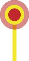 Flat style lollipop in yellow and red color. vector