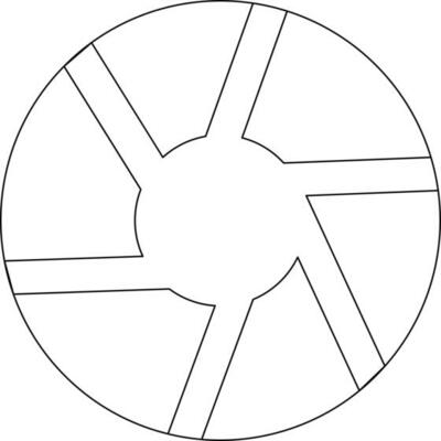 Black line art camera lens.