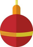 Flat style bauble in red and yellow color. vector