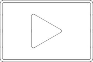 Video player in black line art. vector