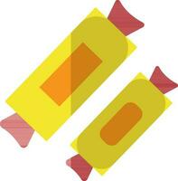 Flat style candy in yellow and red color. vector