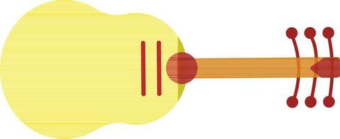 Yellow and orange guitar in flat style. vector