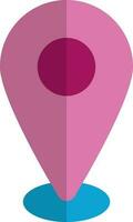 Pink map pointer in flat style. vector