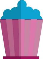 Flat style popcorn made by pink and blue color. vector