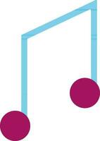Blue and pink music note. vector