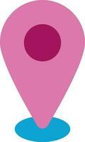 Pink map pointer in flat style. vector