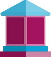 Cinema building in blue and pink color. vector